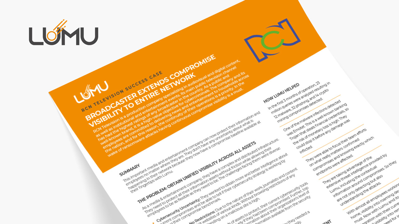 RCN Television Extends Compromise Visibility to Entire Network - Lumu  Technologies