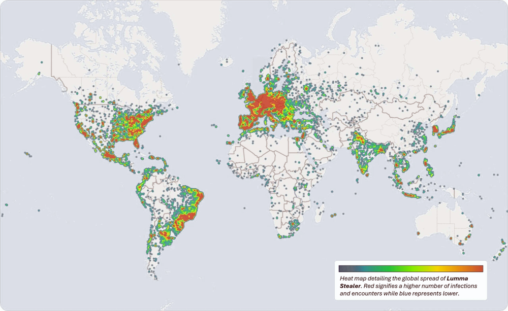 Lumma Stealer heat map