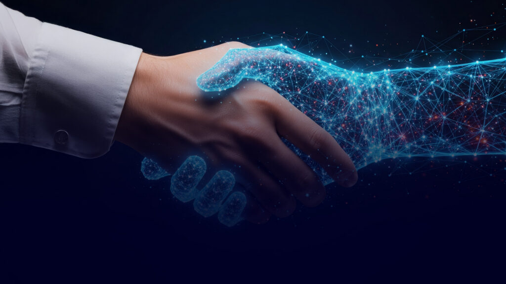 Future security operations center where AI agents handle triage while humans provide strategic oversight.